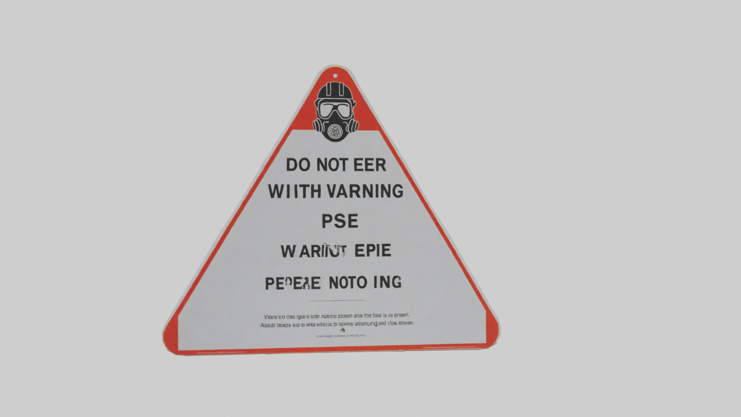 3D model Do Not Enter Without PPE Warning Sign model VR / AR / low-poly