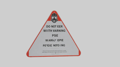 3D model Do Not Enter Without PPE Warning Sign model VR / AR / low-poly