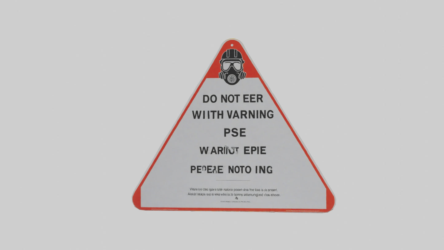3D model Do Not Enter Without PPE Warning Sign model VR / AR / low-poly
