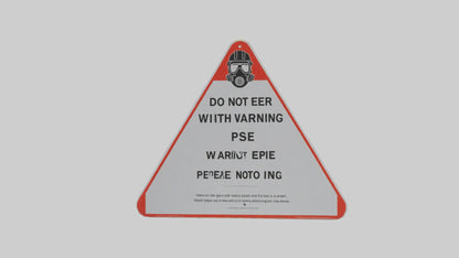 3D model Do Not Enter Without PPE Warning Sign model VR / AR / low-poly