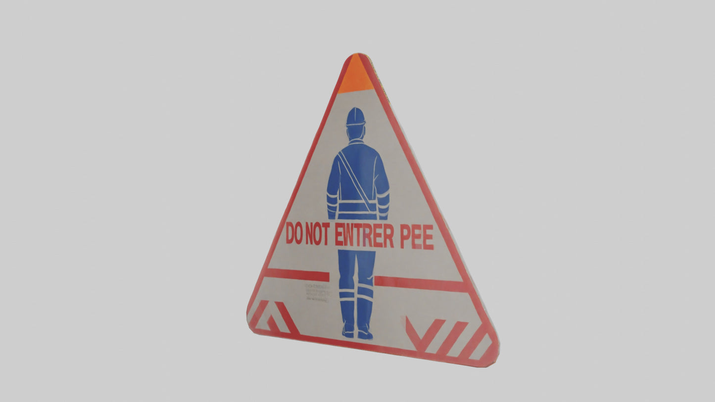 3D model Do Not Enter Without PPE Warning Sign model VR / AR / low-poly