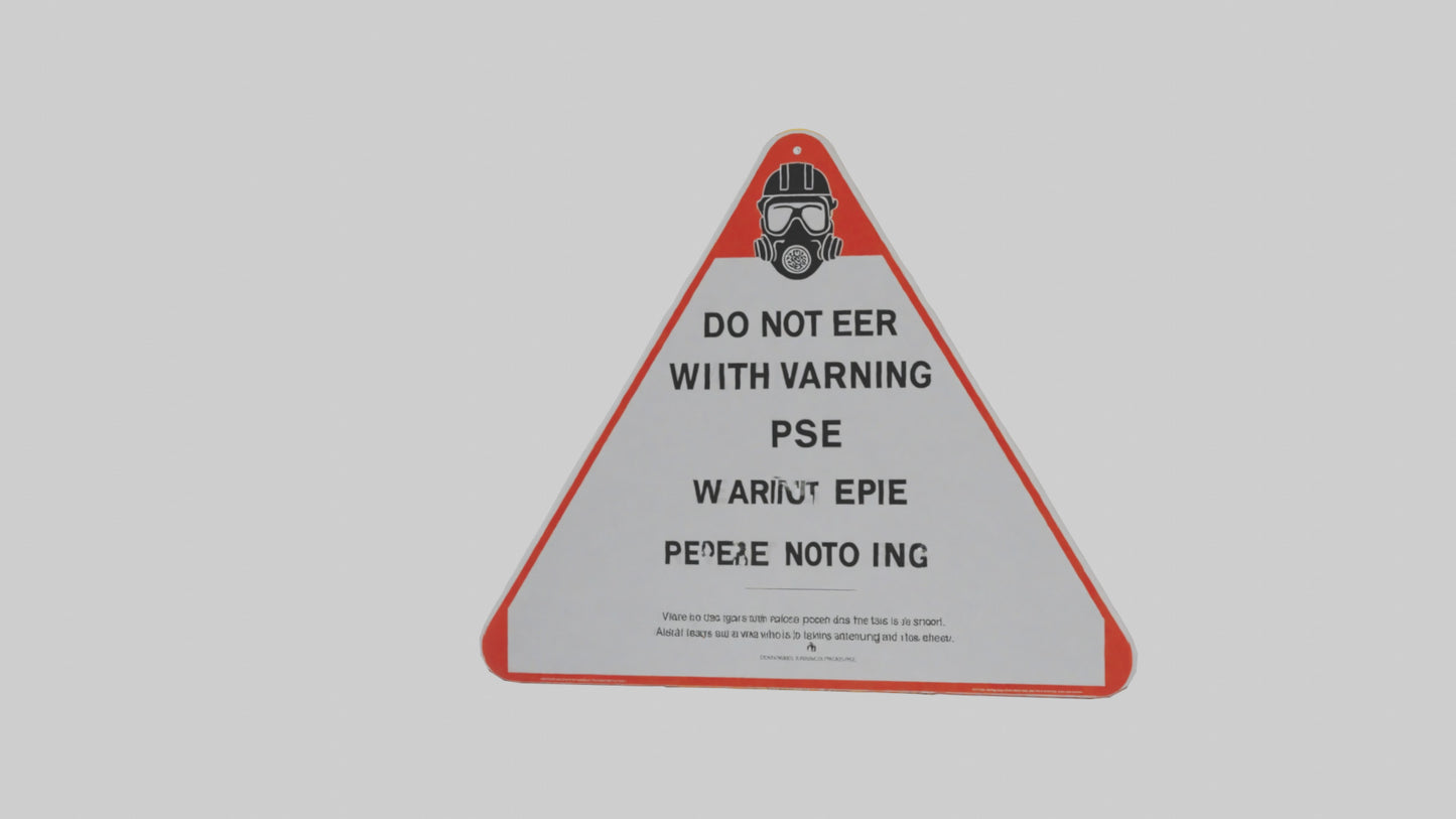 3D model Do Not Enter Without PPE Warning Sign model VR / AR / low-poly