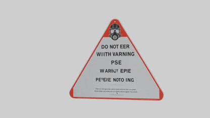 3D model Do Not Enter Without PPE Warning Sign model VR / AR / low-poly