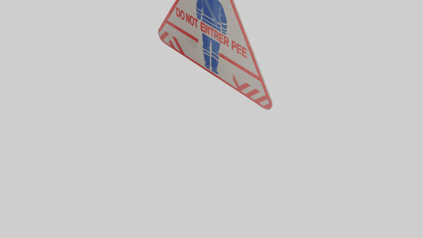 3D model Do Not Enter Without PPE Warning Sign model VR / AR / low-poly