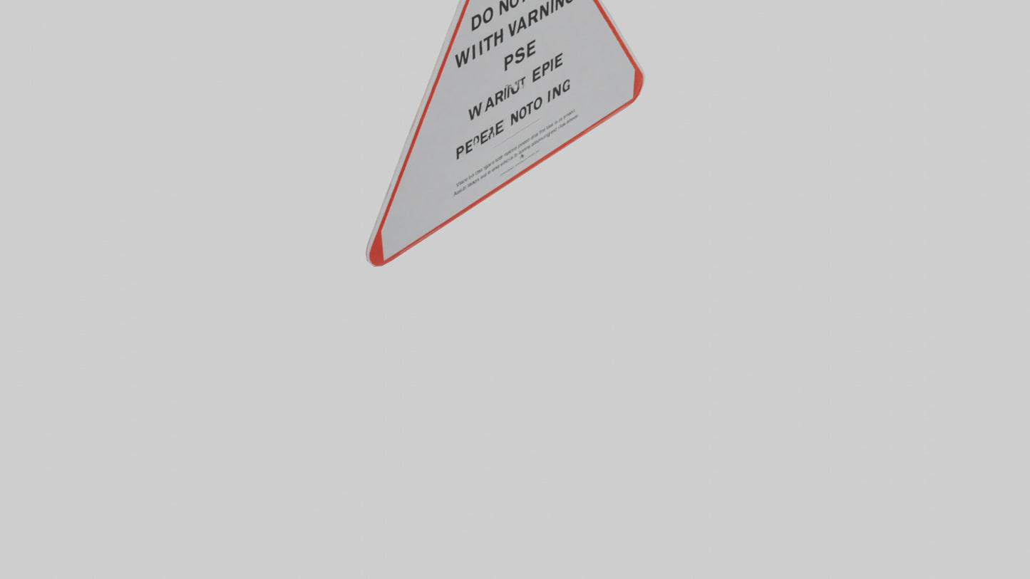 3D model Do Not Enter Without PPE Warning Sign model VR / AR / low-poly