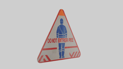 3D model Do Not Enter Without PPE Warning Sign model VR / AR / low-poly