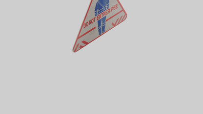 3D model Do Not Enter Without PPE Warning Sign model VR / AR / low-poly