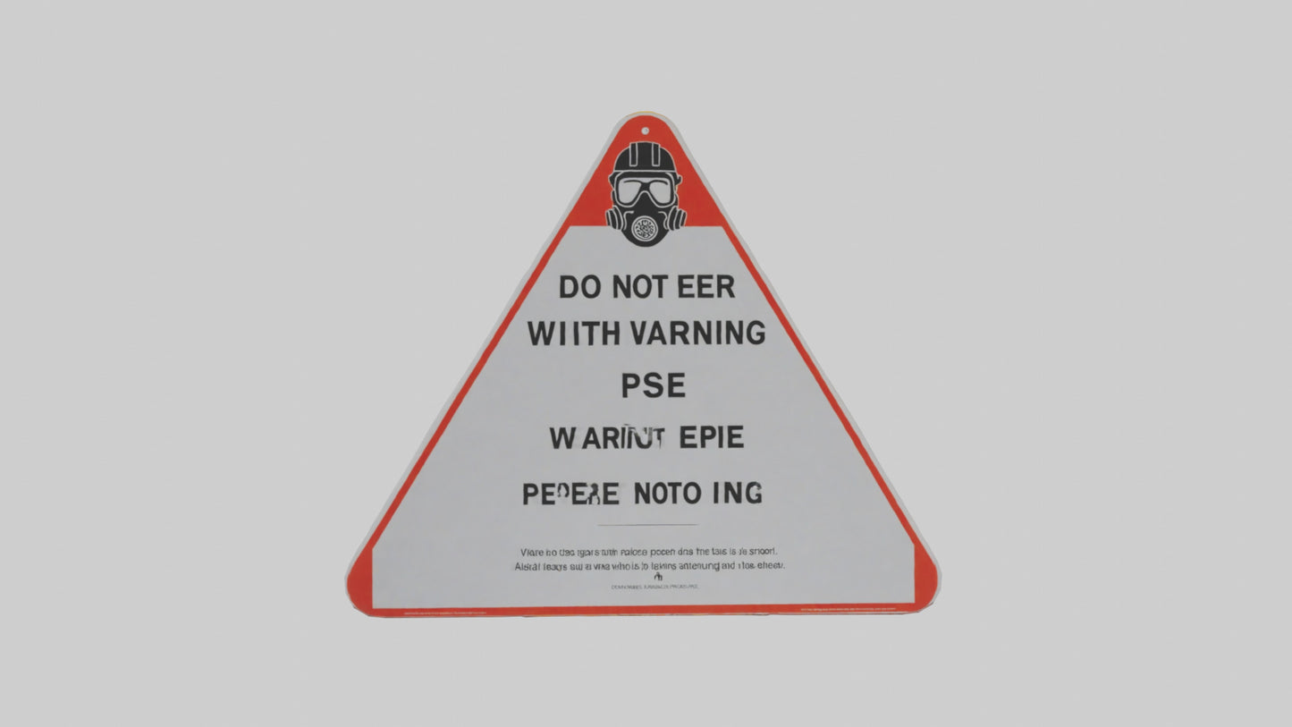 3D model Do Not Enter Without PPE Warning Sign model VR / AR / low-poly