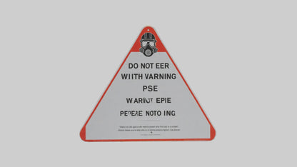 3D model Do Not Enter Without PPE Warning Sign model VR / AR / low-poly