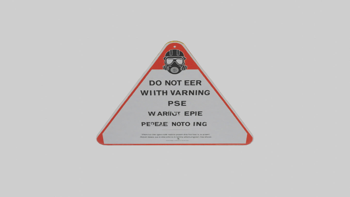 3D model Do Not Enter Without PPE Warning Sign model VR / AR / low-poly