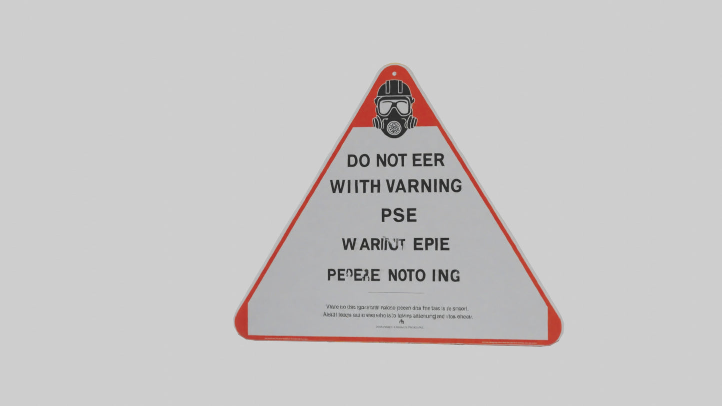 3D model Do Not Enter Without PPE Warning Sign model VR / AR / low-poly