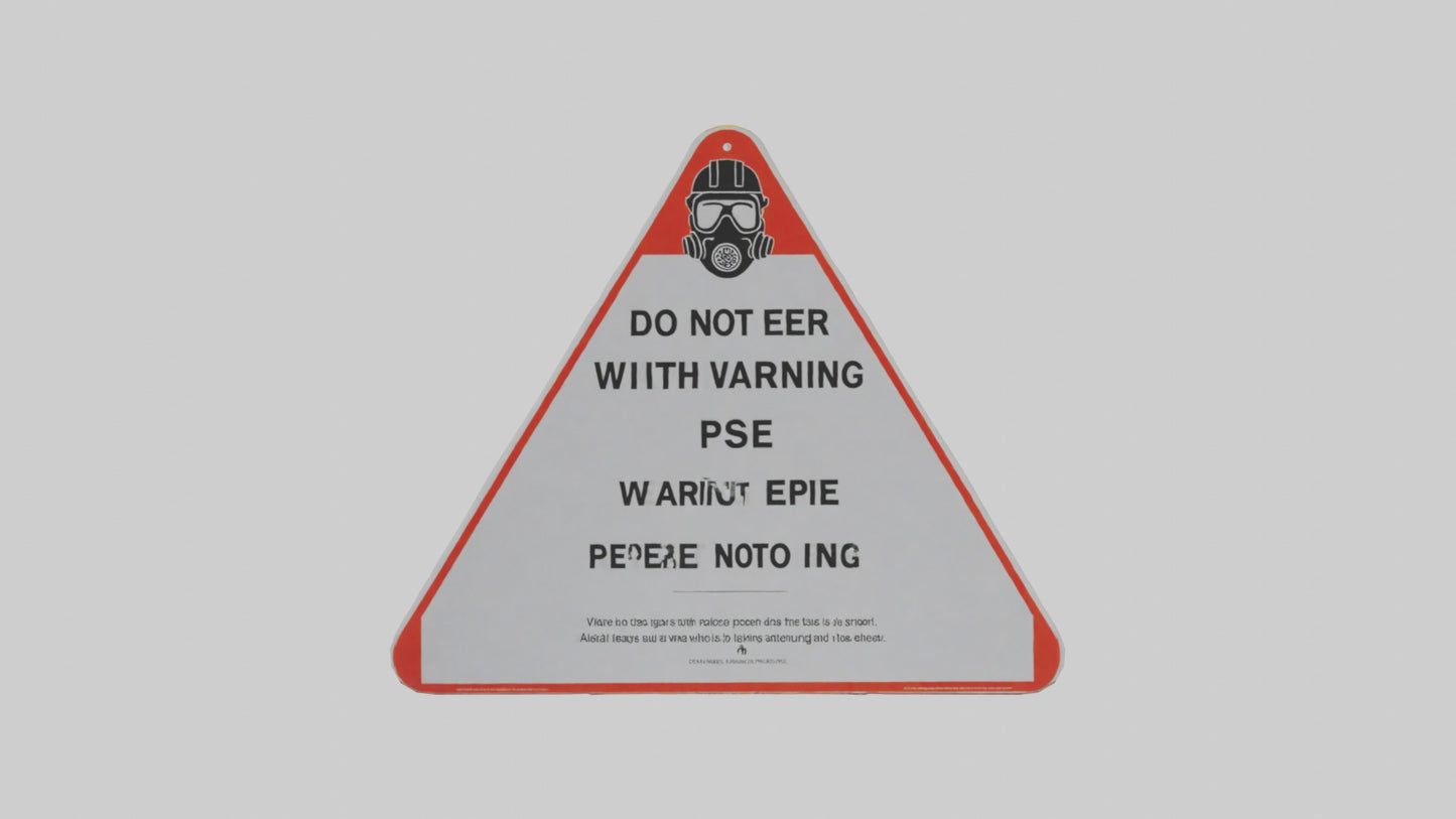 3D model Do Not Enter Without PPE Warning Sign model VR / AR / low-poly