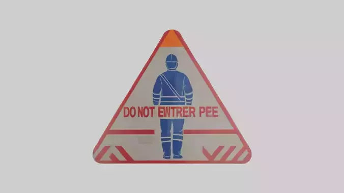 3D model Do Not Enter Without PPE Warning Sign model VR / AR / low-poly