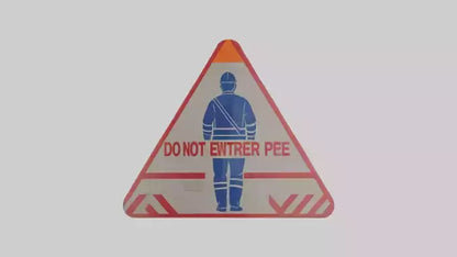 3D model Do Not Enter Without PPE Warning Sign model VR / AR / low-poly