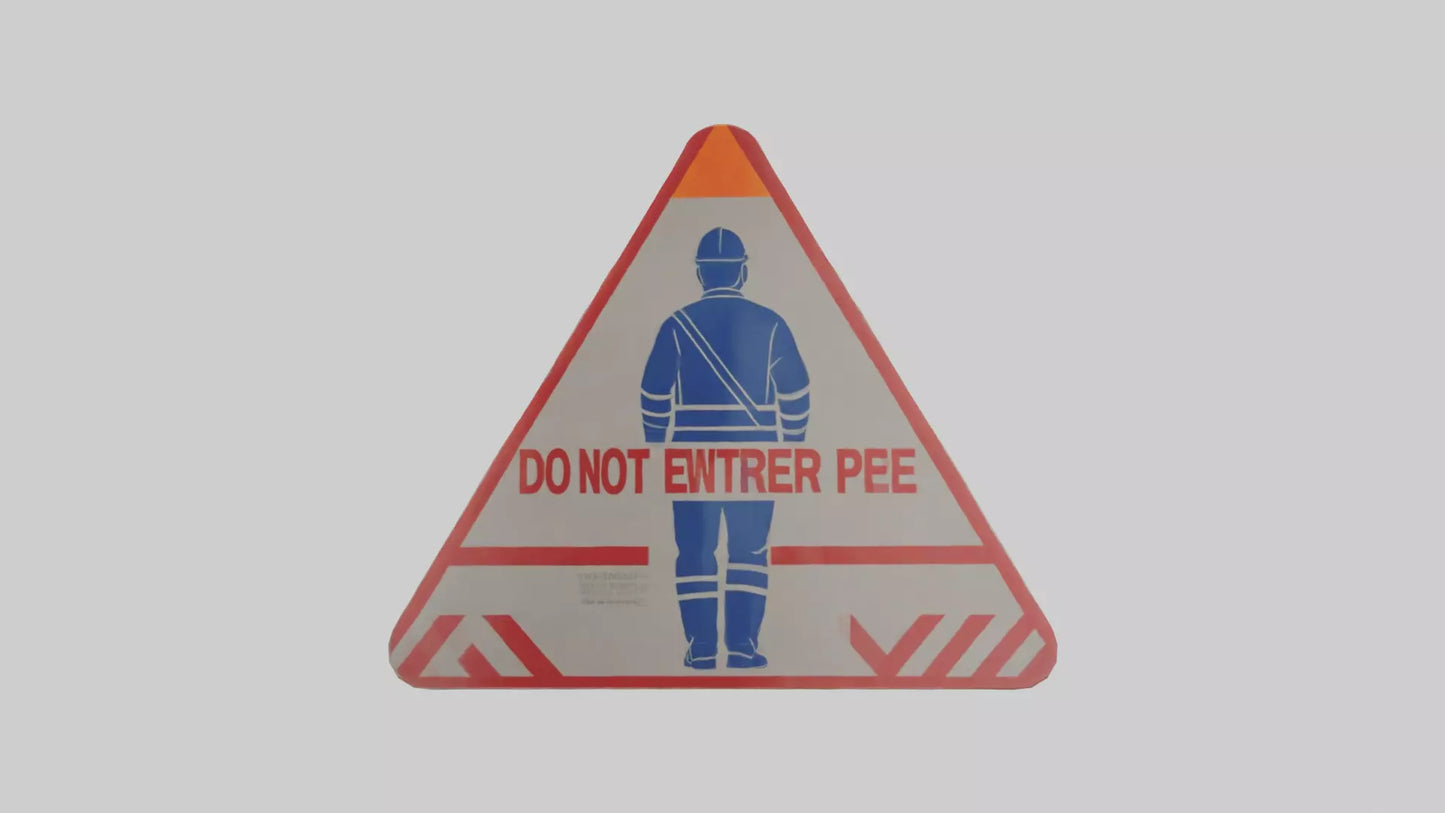3D model Do Not Enter Without PPE Warning Sign model VR / AR / low-poly