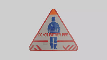3D model Do Not Enter Without PPE Warning Sign model VR / AR / low-poly