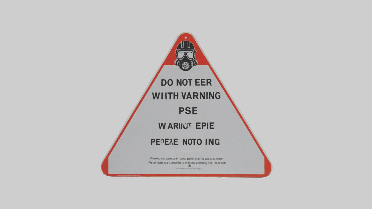 3D model Do Not Enter Without PPE Warning Sign model VR / AR / low-poly