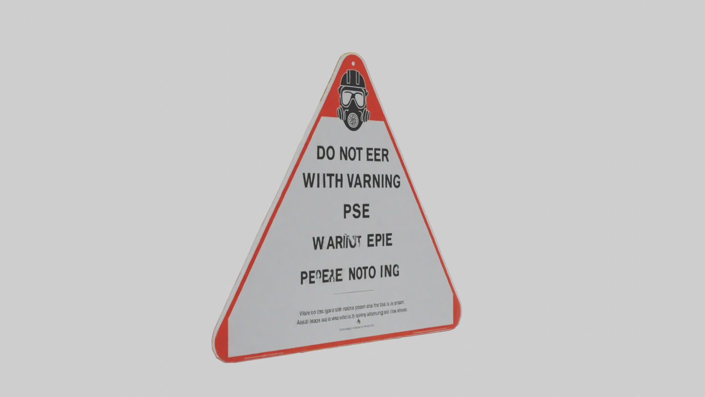 3D model Do Not Enter Without PPE Warning Sign model VR / AR / low-poly