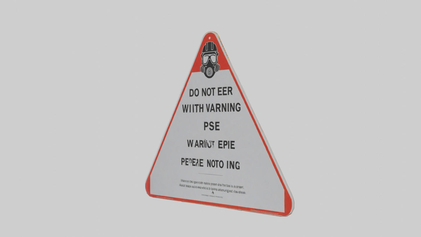 3D model Do Not Enter Without PPE Warning Sign model VR / AR / low-poly