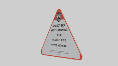 3D model Do Not Enter Without PPE Warning Sign model VR / AR / low-poly