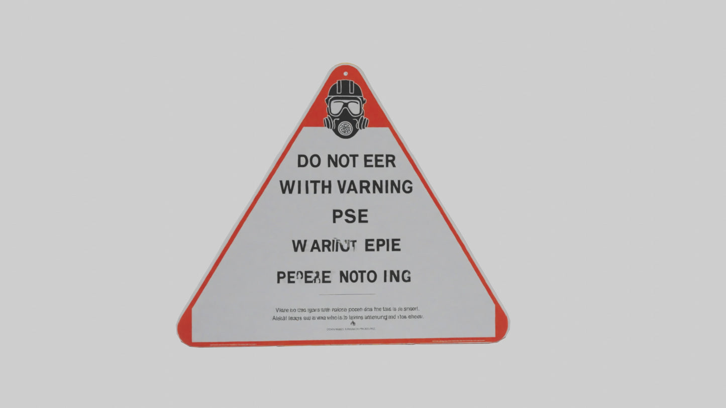 3D model Do Not Enter Without PPE Warning Sign model VR / AR / low-poly