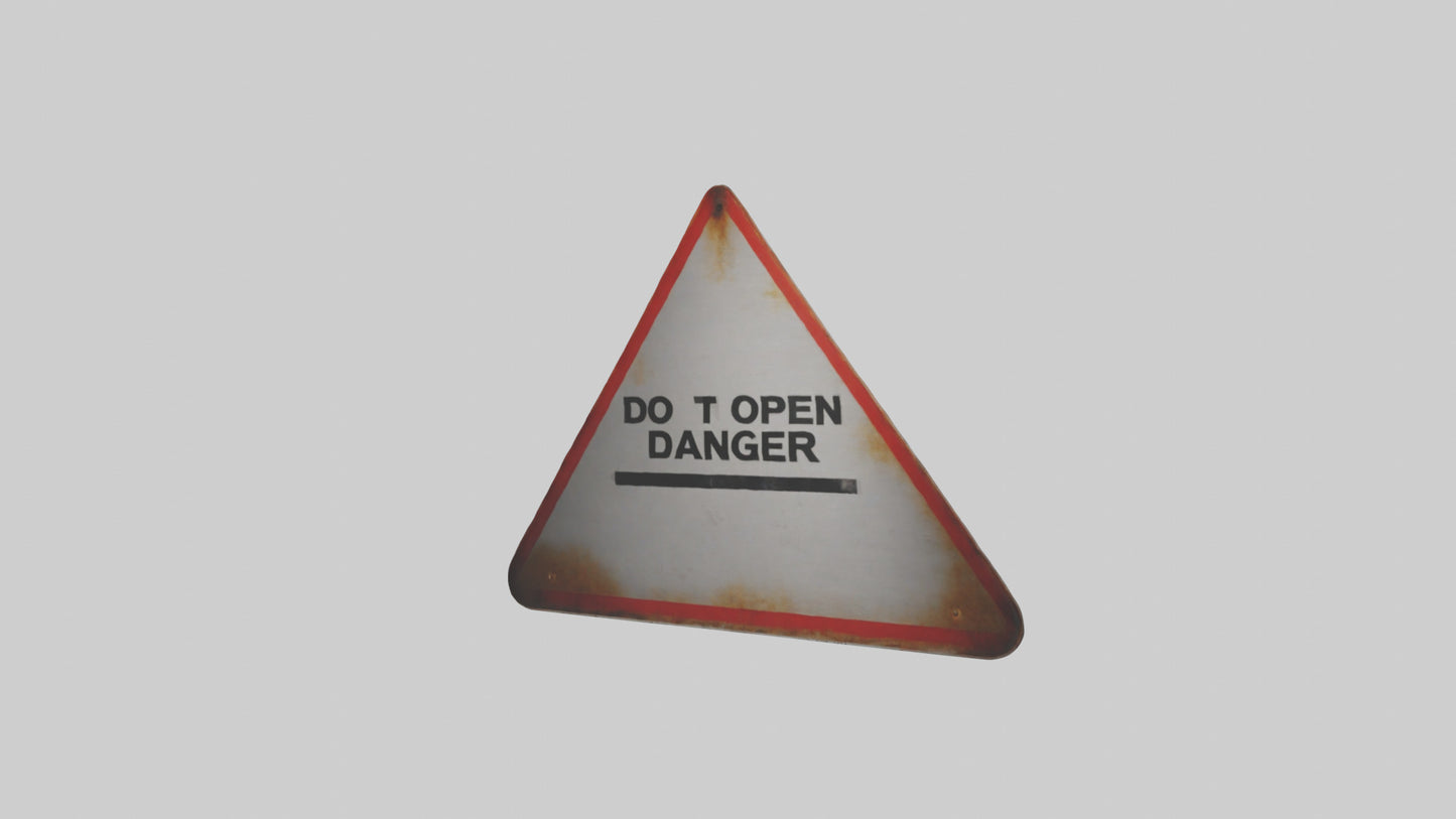 Do Not Open Danger Sign model 3D model
