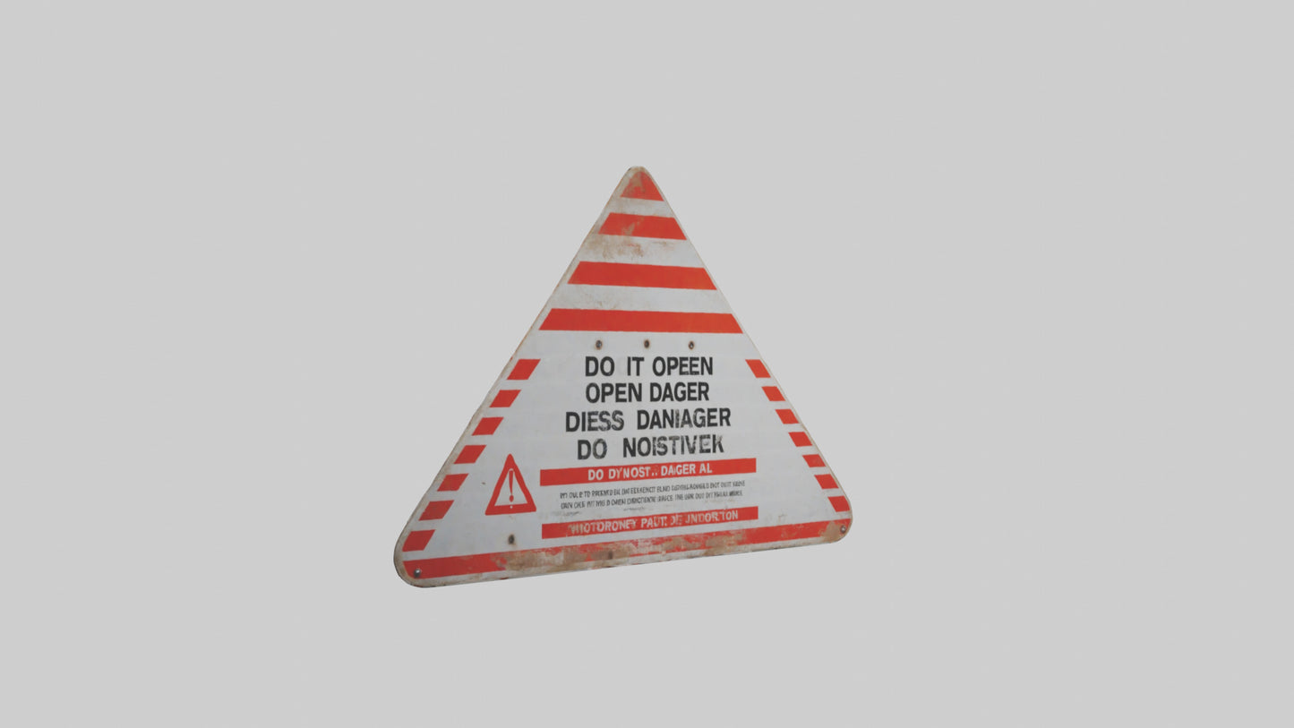 Do Not Open Danger Sign model 3D model
