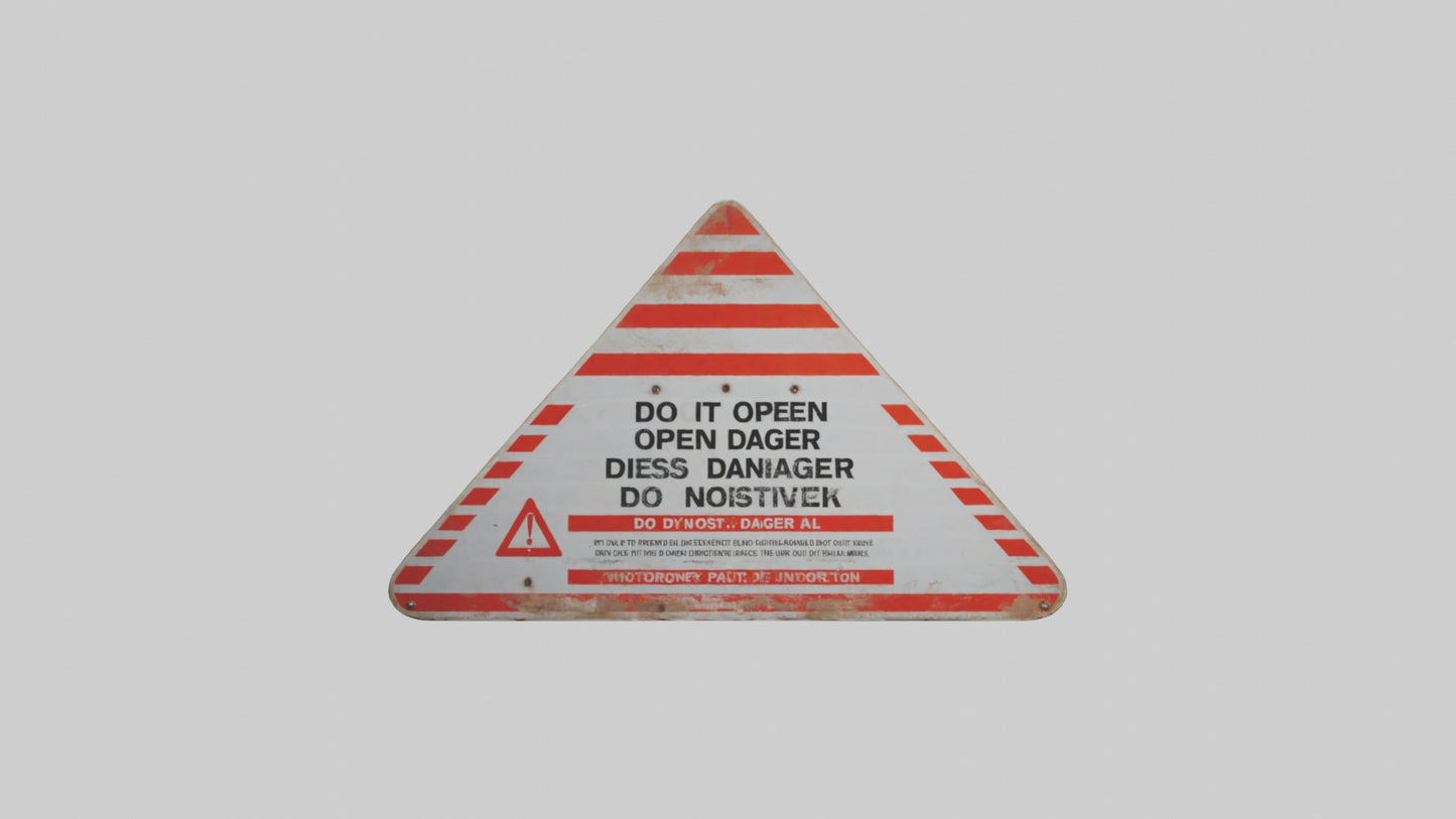 Do Not Open Danger Sign model 3D model