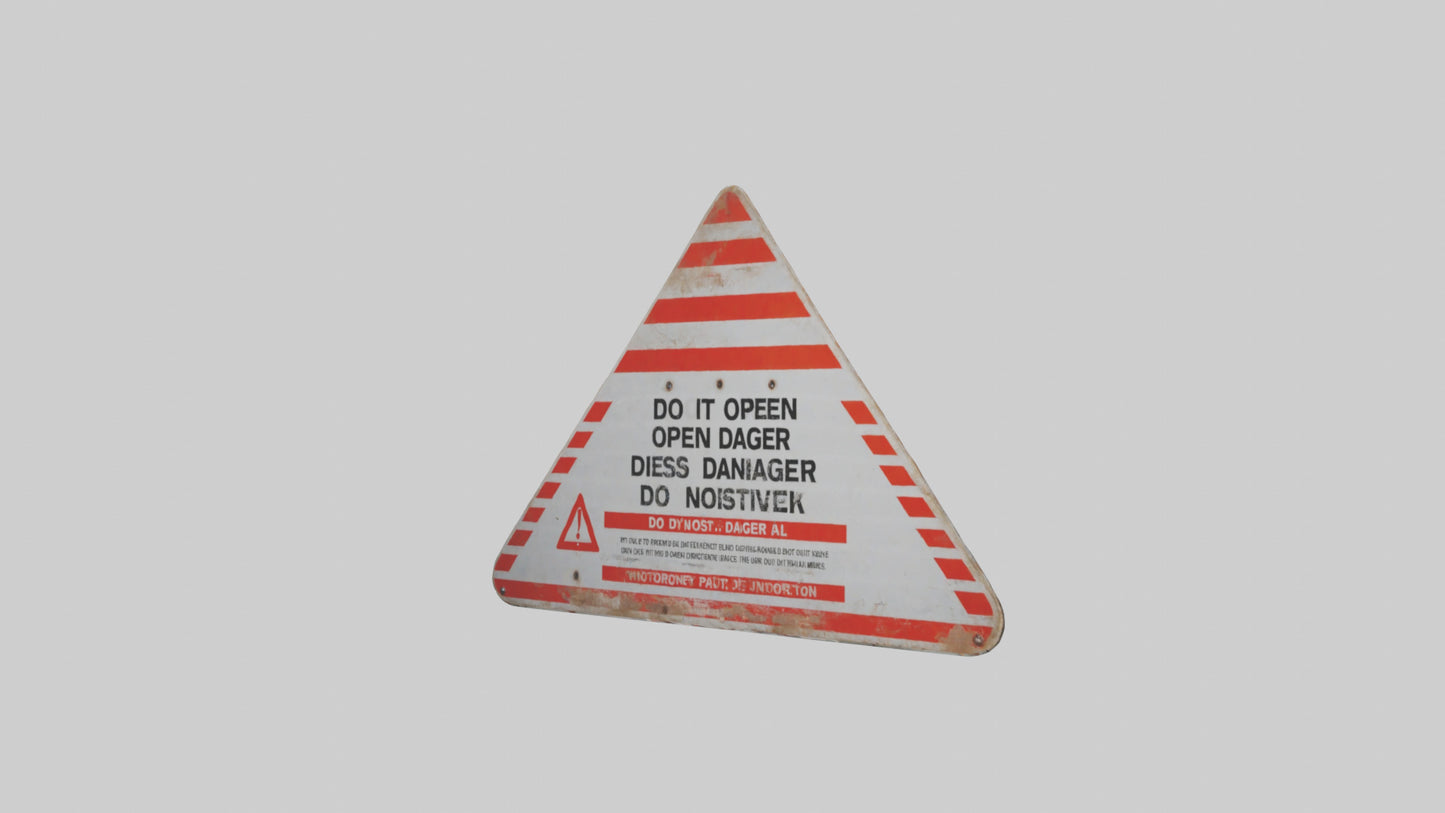 Do Not Open Danger Sign model 3D model