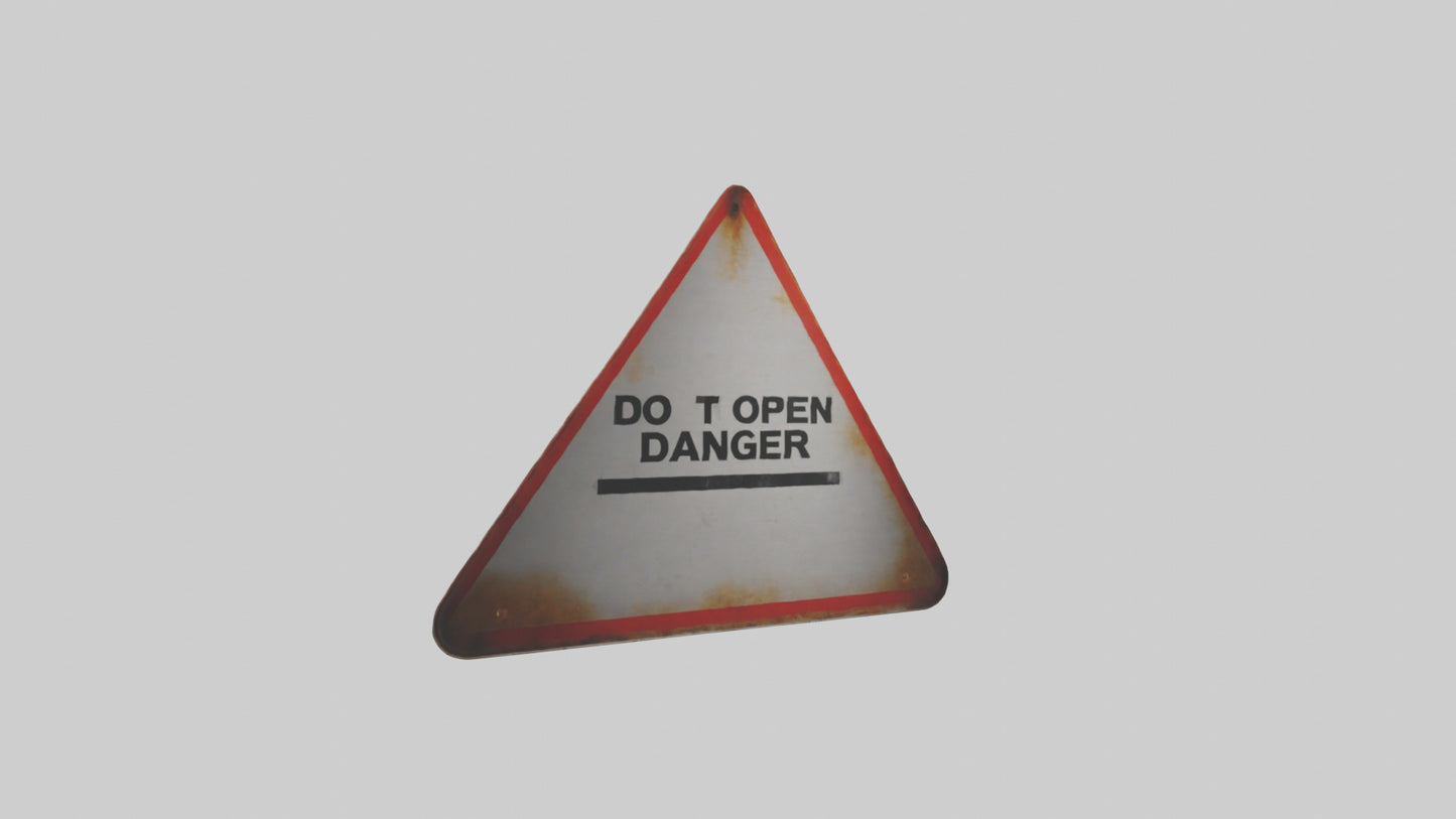 Do Not Open Danger Sign model 3D model