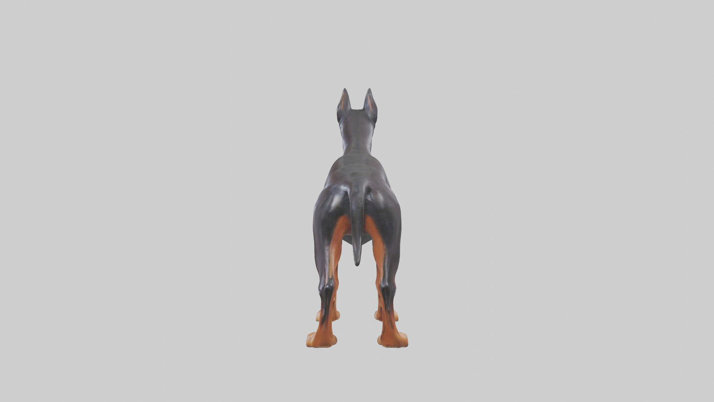 Doberman Pinscher statue model 3D model
