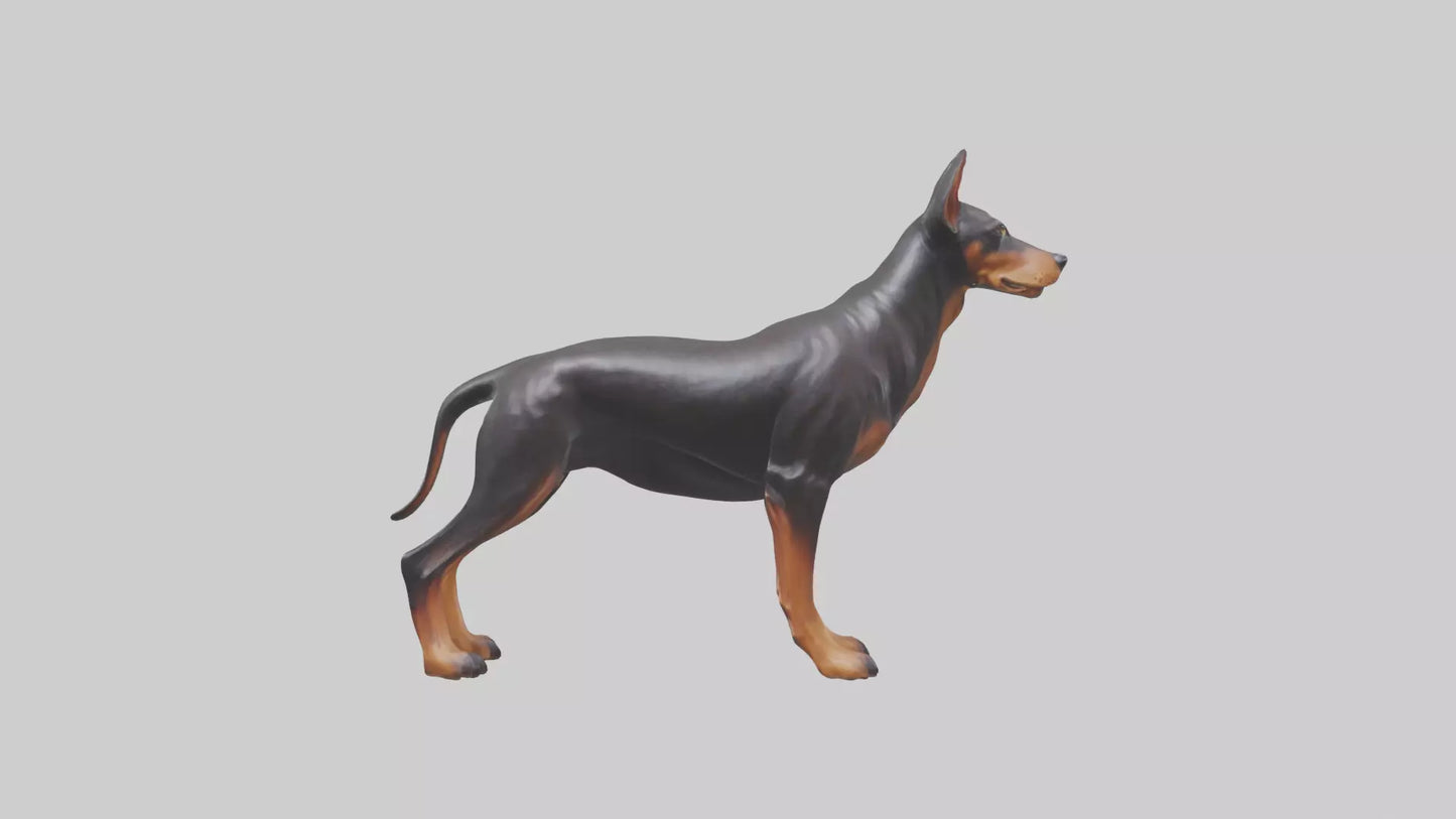Doberman Pinscher statue model 3D model