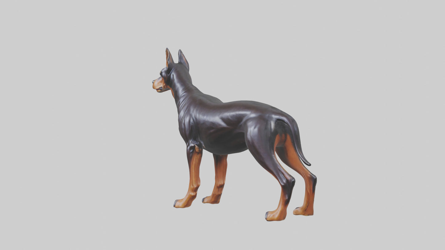 Doberman Pinscher statue model 3D model