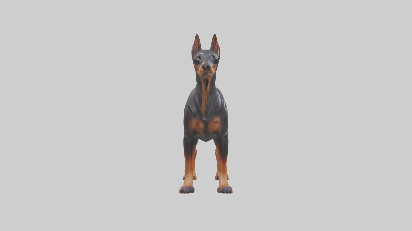Doberman Pinscher statue model 3D model