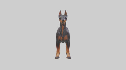 Doberman Pinscher statue model 3D model