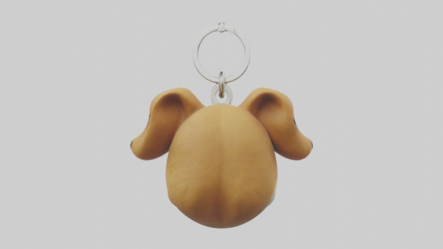 Dog head keychain model VR / AR / low-poly