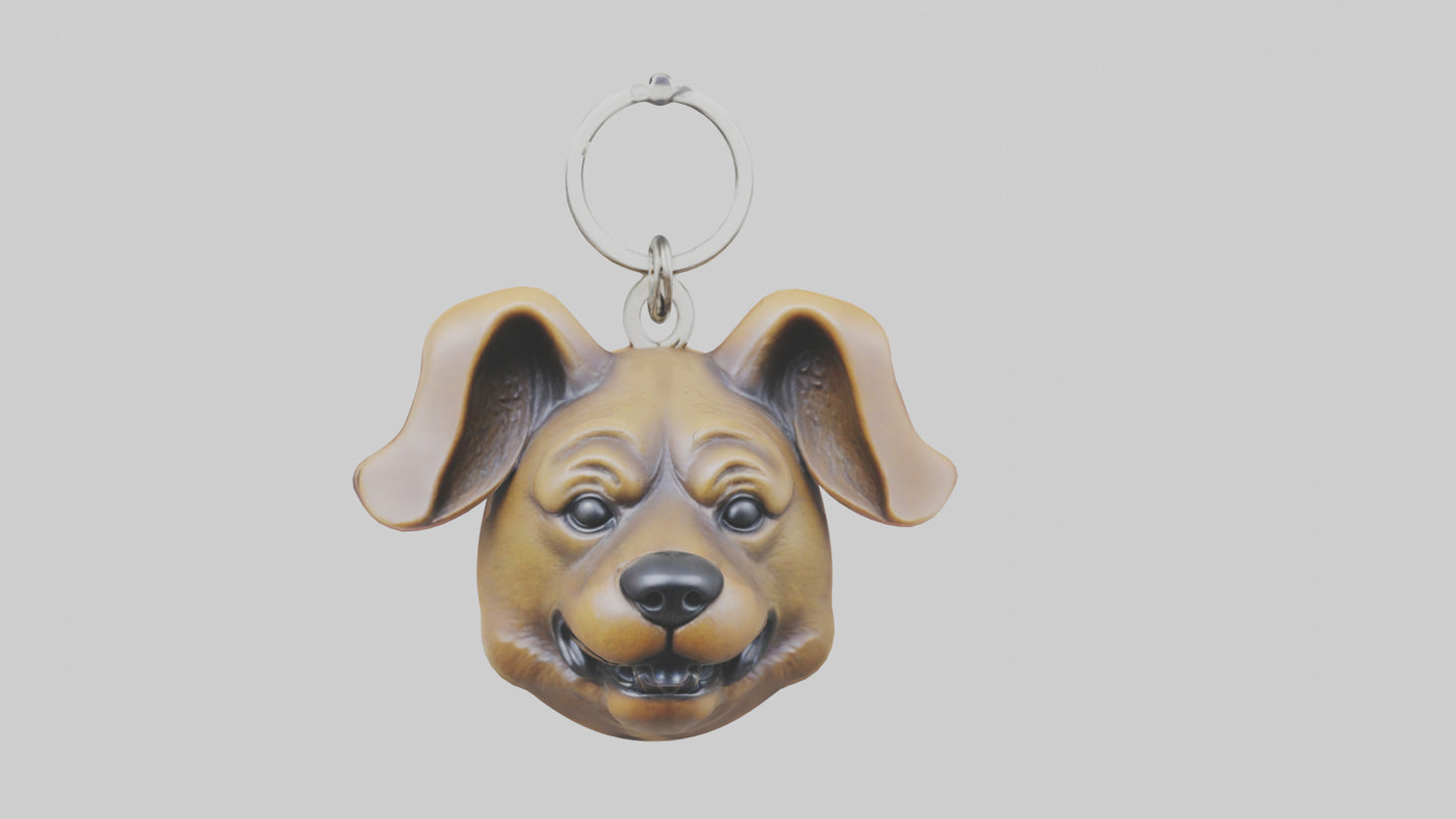 Dog head keychain model VR / AR / low-poly