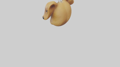Dog head keychain model VR / AR / low-poly
