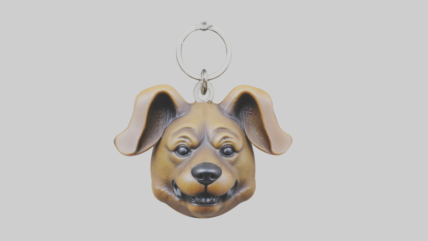 Dog head keychain model VR / AR / low-poly