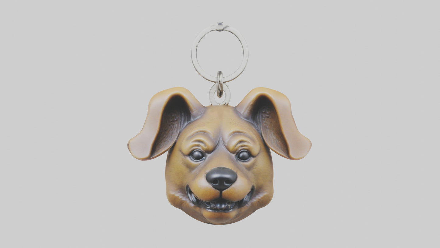 Dog head keychain model VR / AR / low-poly