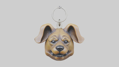 Dog head keychain model VR / AR / low-poly