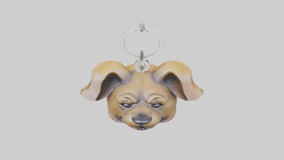Dog head keychain model VR / AR / low-poly