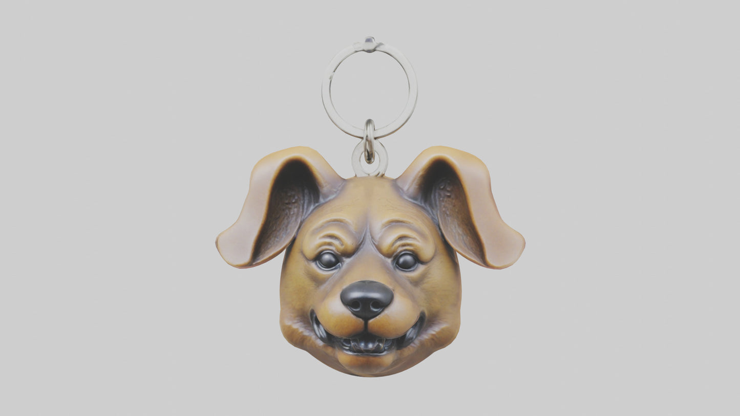 Dog head keychain model VR / AR / low-poly