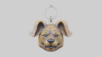 Dog head keychain model VR / AR / low-poly