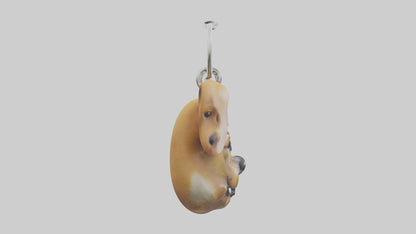 Dog head keychain model VR / AR / low-poly