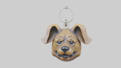Dog head keychain model VR / AR / low-poly