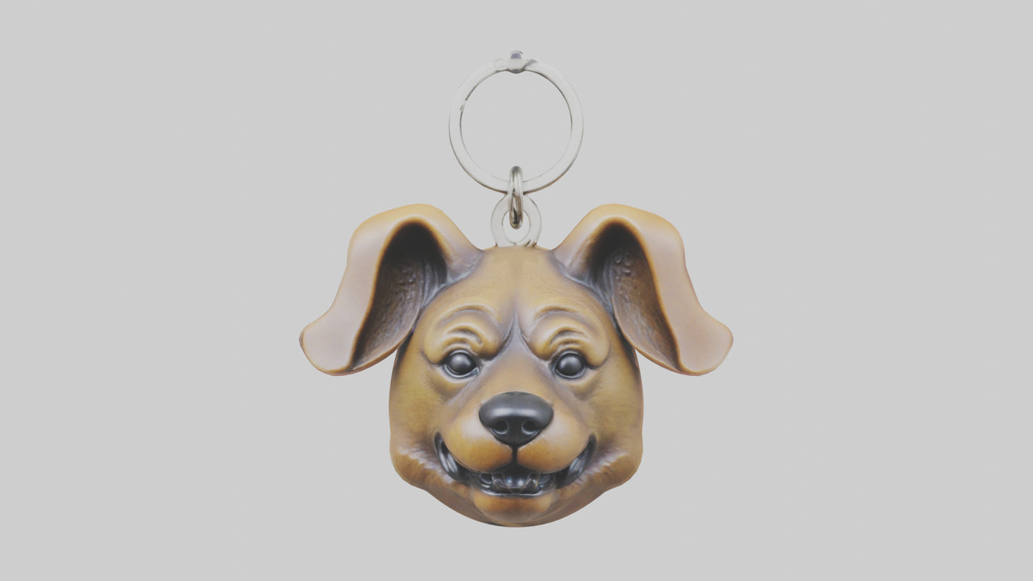 Dog head keychain model VR / AR / low-poly