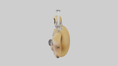 Dog head keychain model VR / AR / low-poly
