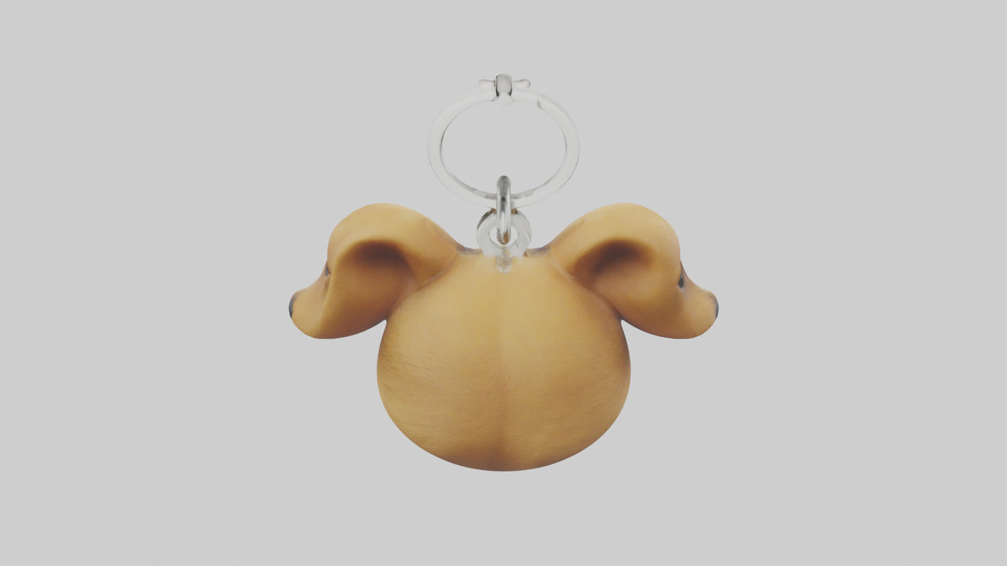 Dog head keychain model VR / AR / low-poly