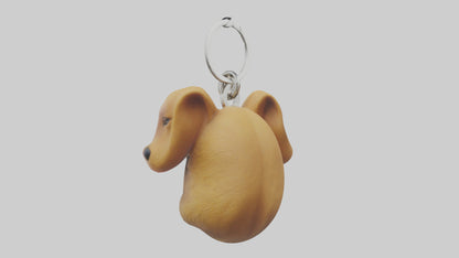 Dog head keychain model VR / AR / low-poly